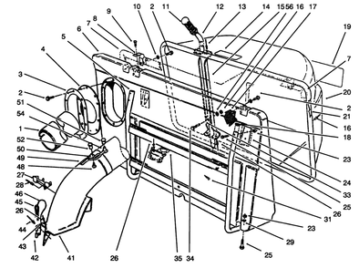 Part Location Diagram of 62-3631 Lawn Boy Chute